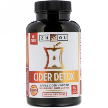 Zhou Nutrition, 最強サイダーデトックス、植物性カプセル60粒 (Discontinued Item)