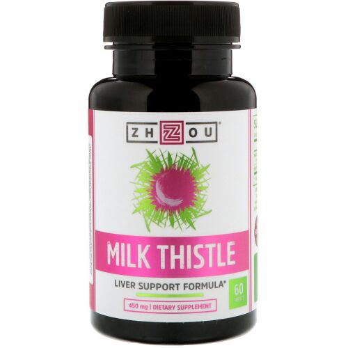 Zhou Nutrition, ミルクシスル、ライブサポートフォーミュラ、450 mg、60錠 (Discontinued Item)