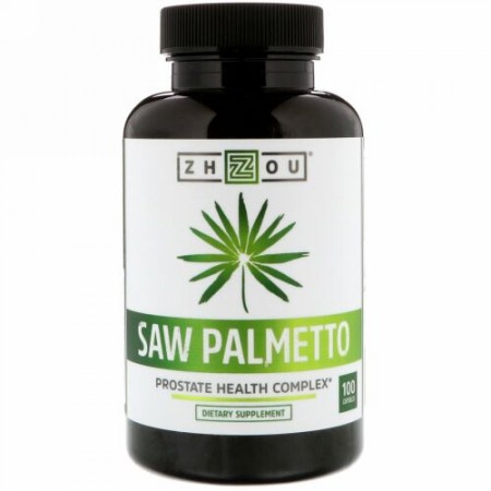 Zhou Nutrition, ソーパルメット（ノコギリヤシ）、前立腺の健康のための複合体、カプセル100粒