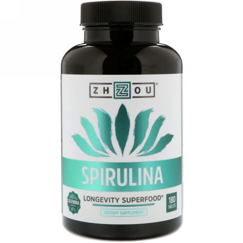 Zhou Nutrition, スピルリナ、長寿のスーパーフード、180錠 (Discontinued Item)