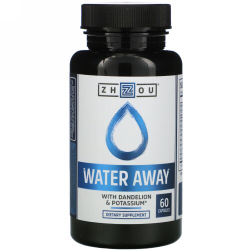 Zhou Nutrition, ウォーターアウェイ（Water Away）シリーズ タンポポ&カリウム、カプセル60錠