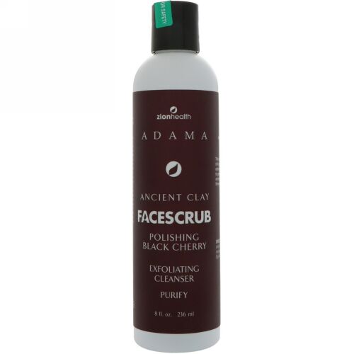 Zion Health, アダマ、古代のクレイ、フェイススクラブ、艶が出るブラックチェリー、8 fl oz (236 ml) (Discontinued Item)