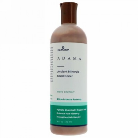 Zion Health, アダマ、エンシェント・ミネラルズ・コンディショナー、ホワイトココナッツ、16 液量オンス (473 ml)