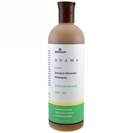 Zion Health, アダマ、古代ミネラルシャンプー、縮毛フォーミュラ、スイートペア16 fl oz (473 ml) (Discontinued Item)