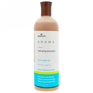 Zion Health, アダマ、保湿シャンプー、ココナッツジャスミン、16 fl oz (473 ml) (Discontinued Item)
