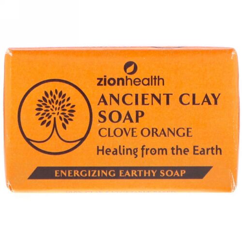 Zion Health, 古代のクレイ石けん、クローブオレンジ、6 oz (170 g)