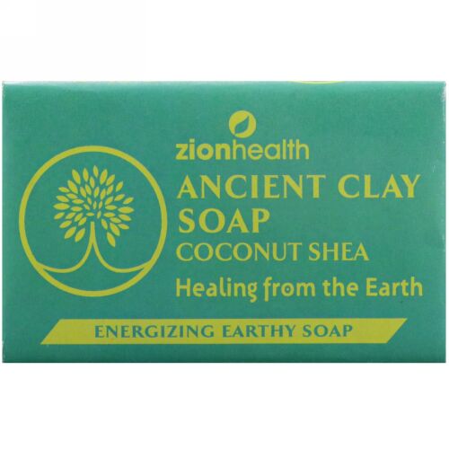 Zion Health, 古代のクレイ石鹸、栄養豊富で土の香りのする石鹸、ココナッツシア、6 oz (170 g) (Discontinued Item)