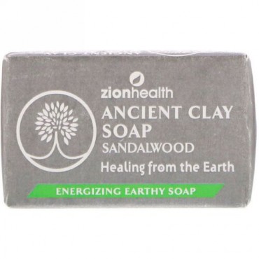 Zion Health, 古代のクレイ石けん、サンダルウッド、6 oz (170 g)