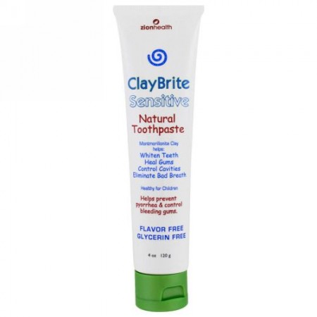 Zion Health, ClayBrite、知覚過敏用の自然の歯磨き粉、4 oz (120 g) (Discontinued Item)