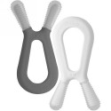 Zoli, バニー、デュアルおしゃぶり、グレー & ホワイト、生後6ヶ月以上、2個 (Discontinued Item)