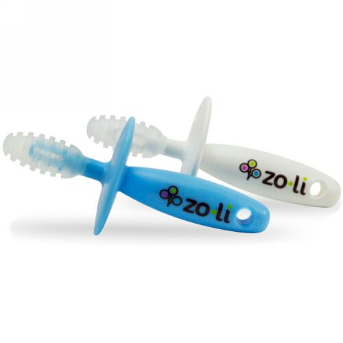Zoli, Chubby Gummy, Gum Massaging Teethers, Blue & White, +6mo, 2 Pieces (Discontinued Item)