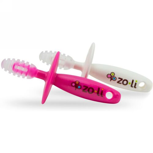 Zoli, Chubby Gummy, Gum Massaging Teethers, Pink & White, +6mo, 2 Pieces (Discontinued Item)