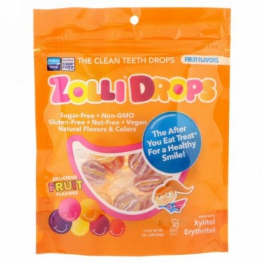 Zollipops, ゾリドロップス、クリーンティースドロップス、フルーツ味、15個以上のゾリドロップス、1.6 oz