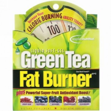 appliednutrition, 緑茶ファットバーナー、即効性液体ソフトジェル 30粒