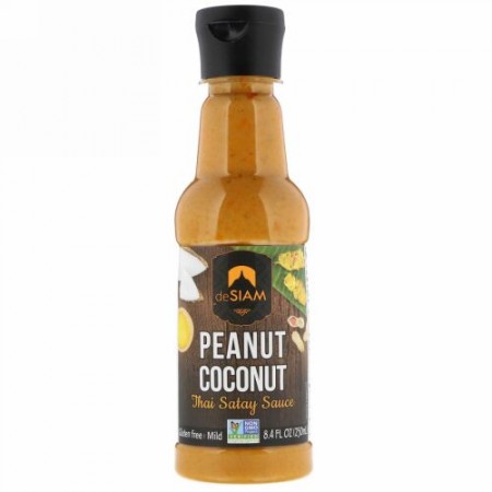 deSIAM, Thai Satay Sauce, Peanut & Coconut, Mild, 8.4 fl oz (250 ml) (Discontinued Item)