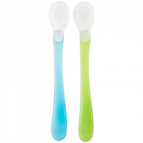 i play Inc., Green Sprouts, Feeding Spoons, 6-12 Months, Aqua & Green Set, 2 Pack- 2 Spoons (Discontinued Item)