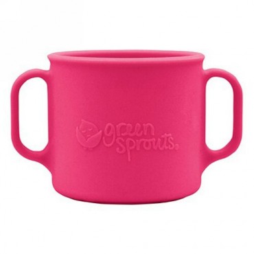 i play Inc., グリーンスプラウト、 教育カップ、 12ヶ月+、 ピンク、 7 oz (207 ml) (Discontinued Item)